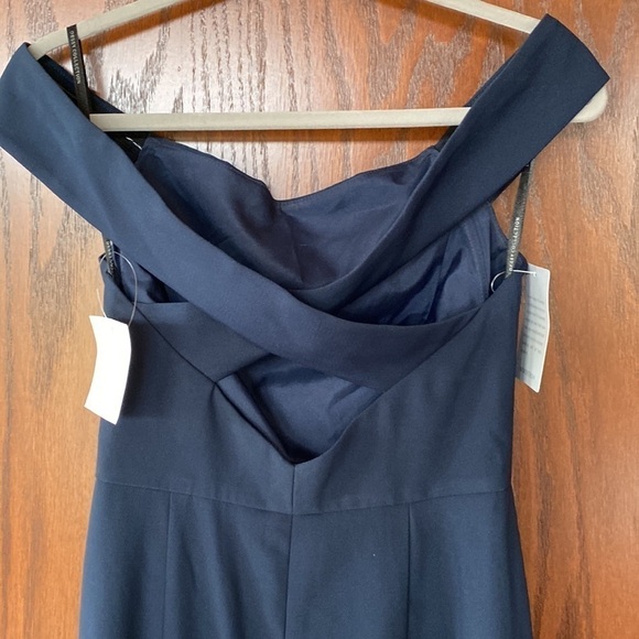 Dressy Collection navy off the shoulder cross back gown size 6. NWT - Picture 7 of 10